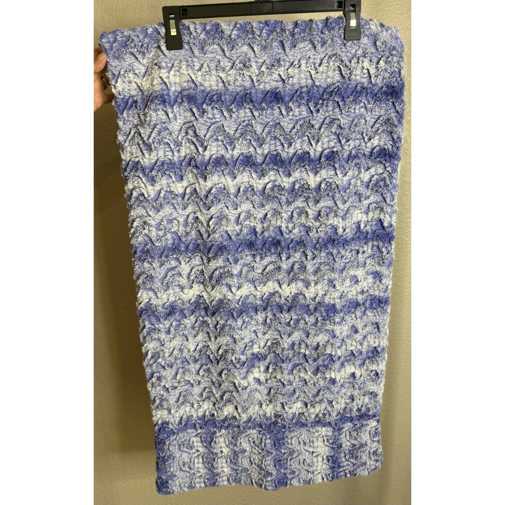 Sew Sweet Minky 35x19 Pillow Case Purple White Chevron Textured Plush USA Decor